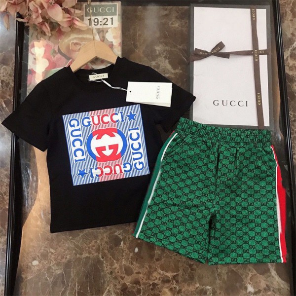 Gucci グッチブランドtシャツ 子供服 スポーツウェア スーツ 上下セット ガールズ 90 - 160cm 女の子 スポーツウェア 上下セット シャツ ショットパンツ ズボン ルームウェア 夏服 タイダイ かわいい ゆったり カジュアル 通学 小学生 おしゃれ