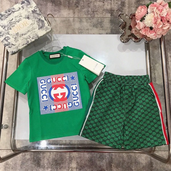 Gucci グッチブランドtシャツ 子供服 スポーツウェア スーツ 上下セット ガールズ 90 - 160cm 女の子 スポーツウェア 上下セット シャツ ショットパンツ ズボン ルームウェア 夏服 タイダイ かわいい ゆったり カジュアル 通学 小学生 おしゃれ