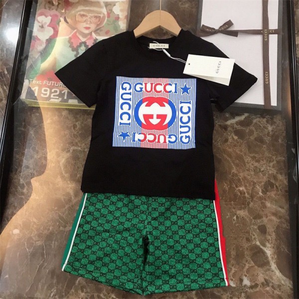 Gucci グッチブランドtシャツ 子供服 スポーツウェア スーツ 上下セット ガールズ 90 - 160cm 女の子 スポーツウェア 上下セット シャツ ショットパンツ ズボン ルームウェア 夏服 タイダイ かわいい ゆったり カジュアル 通学 小学生 おしゃれ