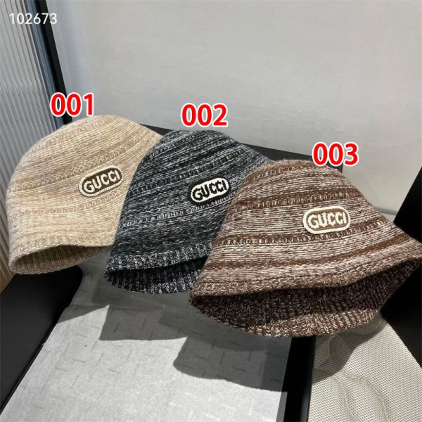Gucci グッチブランドバケットハット レディース ニット 帽子 バケット レディースハット 春 秋 冬 防寒 帽 大きいサイズ 小顔効果 折りたたみ ハット 可愛い おしゃれ ニット帽