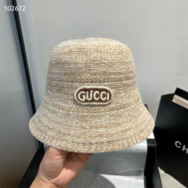 Gucci グッチブランドバケットハット レディース ニット 帽子 バケット レディースハット 春 秋 冬 防寒 帽 大きいサイズ 小顔効果 折りたたみ ハット 可愛い おしゃれ ニット帽