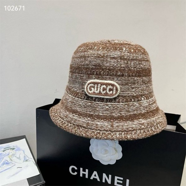 Gucci グッチブランドバケットハット レディース ニット 帽子 バケット レディースハット 春 秋 冬 防寒 帽 大きいサイズ 小顔効果 折りたたみ ハット 可愛い おしゃれ ニット帽