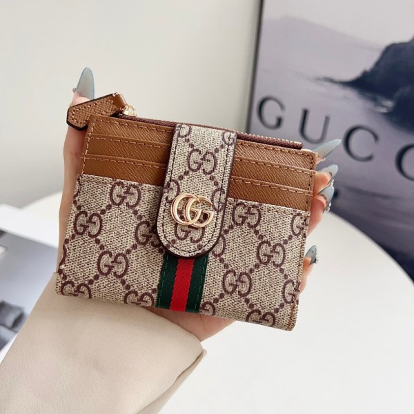 Gucci グッチハイブランド財布 レディース カード財布 小さい財布 2つ折り ミニ財布 PU革 薄型 コンパクト 小銭入れ付き カード収納 お札が折れない PU革 軽量 プレゼント ギフト 母の日