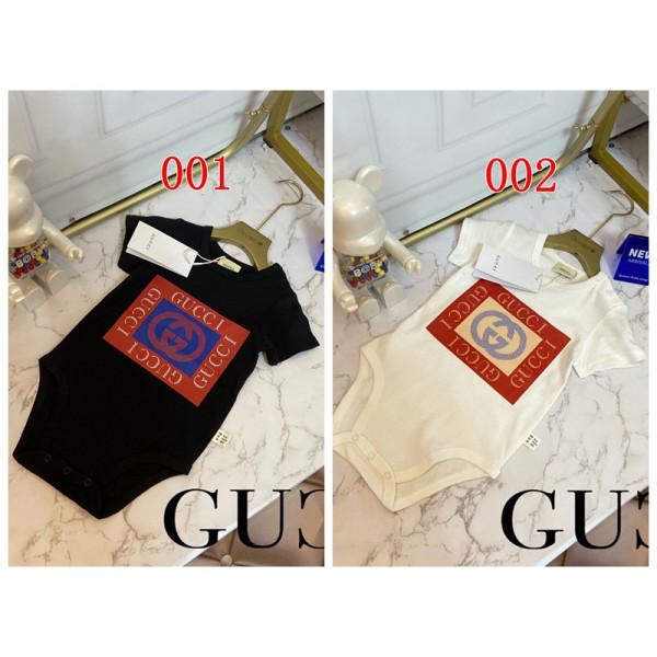 Gucci グッチハイブランドベビー服 半袖 新生児服 夏服 女の子 男の子 ロンパース キッズ服 カバーオール 下開き ボディースーツ 肌着 お出かけ服 可愛い 出産祝い59 66 73 80 90cm