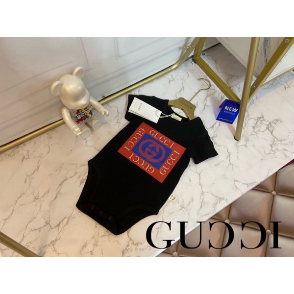 Gucci グッチハイブランドベビー服 半袖 新生児服 夏服 女の子 男の子 ロンパース キッズ服 カバーオール 下開き ボディースーツ 肌着 お出かけ服 可愛い 出産祝い59 66 73 80 90cm