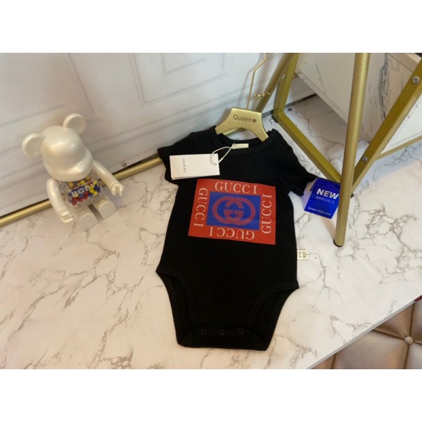 Gucci グッチハイブランドベビー服 半袖 新生児服 夏服 女の子 男の子 ロンパース キッズ服 カバーオール 下開き ボディースーツ 肌着 お出かけ服 可愛い 出産祝い59 66 73 80 90cm