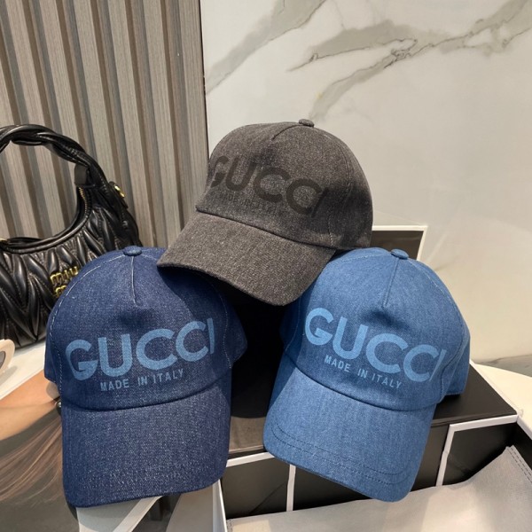 Gucci グッチブランドキャップ デニムキャップ 深め サイズ調整 メンズ 春 夏 秋 春服 夏服 秋服 冬服 帽子 デニム カジュアル 紫外線対策 日焼け対策 日差し対策