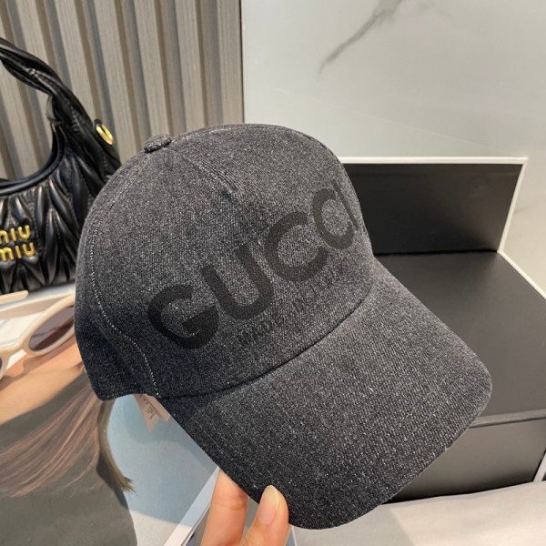 Gucci グッチブランドキャップ デニムキャップ 深め サイズ調整 メンズ 春 夏 秋 春服 夏服 秋服 冬服 帽子 デニム カジュアル 紫外線対策 日焼け対策 日差し対策