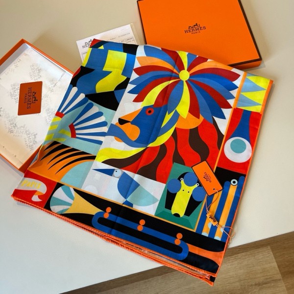 Hermes エルメスブランドスカーフシルク レディース 花柄 絹マフラー ファッション エレガントなスタイル 大判ストール 薄手 日焼け止めショール 海辺 上品 春夏秋冬 旅行 通勤用