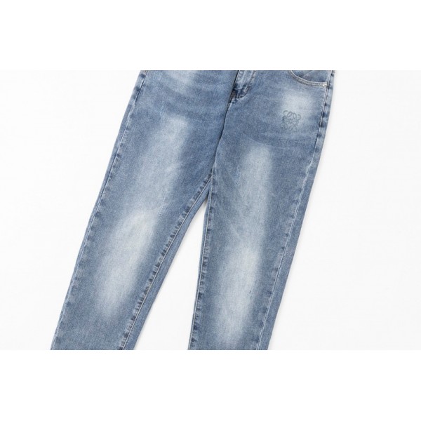 ブランドロエベストレッチ ジーンズ メンズ Loewe スキニーパンツ スリム ズボン テーパード ジーパン ヴィンテージ デニムパンツ ユーズドウォッシュ 男性 Gパン 紳士 ボトムス カジュアル 定番 美脚 人気 28¬36cm