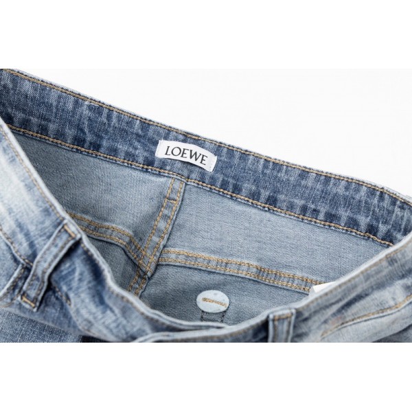 ブランドロエベストレッチ ジーンズ メンズ Loewe スキニーパンツ スリム ズボン テーパード ジーパン ヴィンテージ デニムパンツ ユーズドウォッシュ 男性 Gパン 紳士 ボトムス カジュアル 定番 美脚 人気 28¬36cm