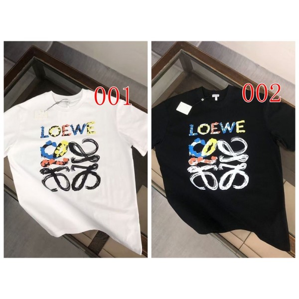 LOEWE ロエベブランドtシャツオーバーサイズブランドtシャツ上着カジュアル韓国 パチモン tシャツTシャツカットソーペアカップル S-5XL