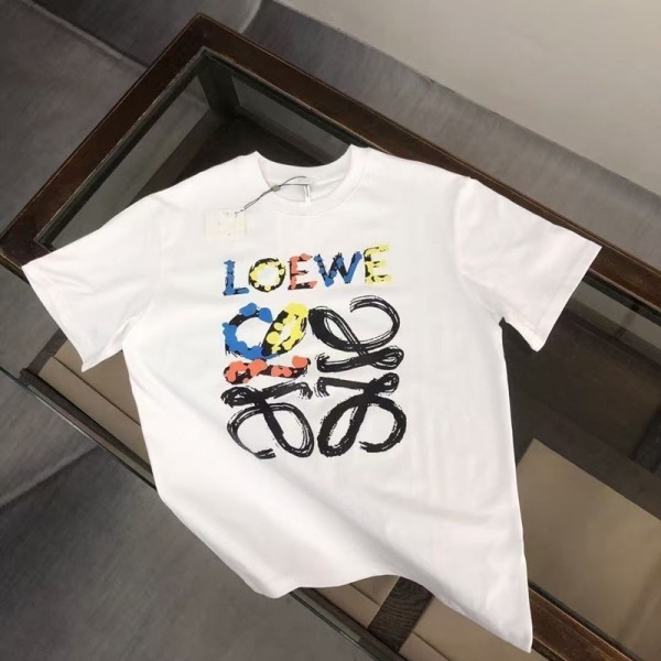 LOEWE ロエベブランドtシャツオーバーサイズブランドtシャツ上着カジュアル韓国 パチモン tシャツTシャツカットソーペアカップル S-5XL