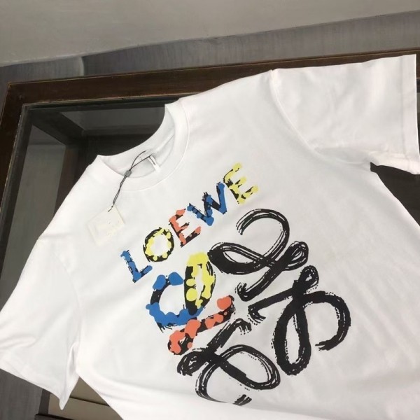 LOEWE ロエベブランドtシャツオーバーサイズブランドtシャツ上着カジュアル韓国 パチモン tシャツTシャツカットソーペアカップル S-5XL