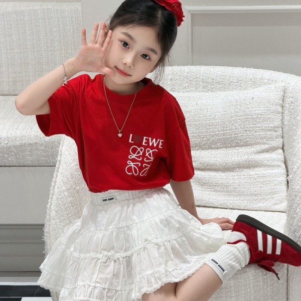 LOEWE ロエベブランド半袖tシャツブランド親子服ｔシャツ コピー 激安屋大人の上質Tシャツ 黒白tシャツ ユニセック ブランド子供ｔシャツ 90-150 S-XXL