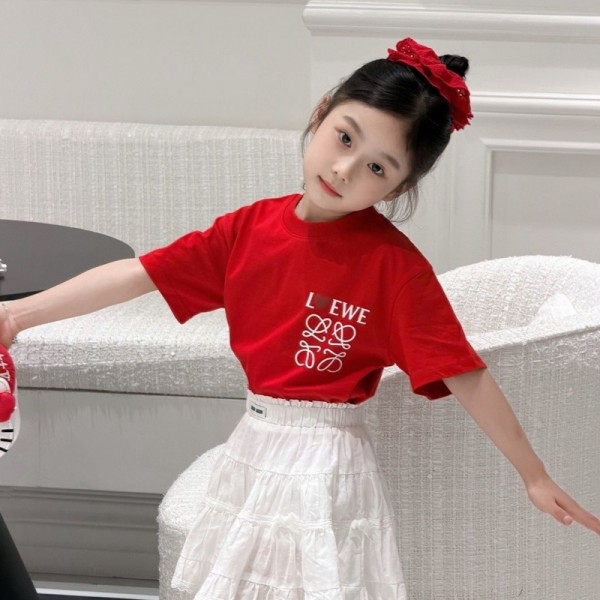 LOEWE ロエベブランド半袖tシャツブランド親子服ｔシャツ コピー 激安屋大人の上質Tシャツ 黒白tシャツ ユニセック ブランド子供ｔシャツ 90-150 S-XXL