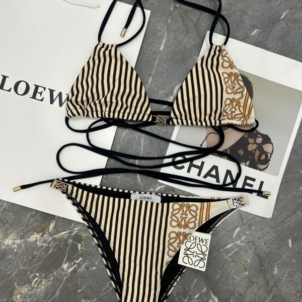 LOEWE ロエベブランド ビキニ レディース 水着 女性用水着 ビーチ 二点セット セクシー 美しさ 三角ビキニ 女性 水泳 無地 海水浴 温泉 S-XL
