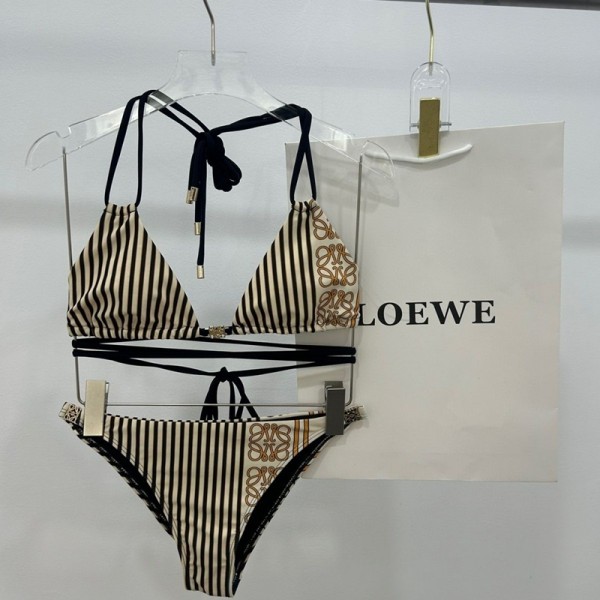 LOEWE ロエベブランド ビキニ レディース 水着 女性用水着 ビーチ 二点セット セクシー 美しさ 三角ビキニ 女性 水泳 無地 海水浴 温泉 S-XL