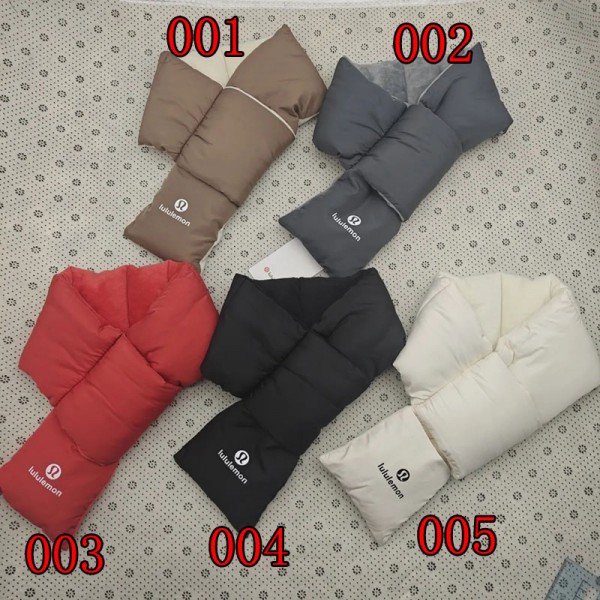 ルルレモン Lululemon ハイブランド ダウン マフラー 防寒 暖かい エコダウン入り 軽量 ネックウォーマー 無地 シンプル メンズ レディース キッズ 男女兼用 秋冬 おしゃれ 防水