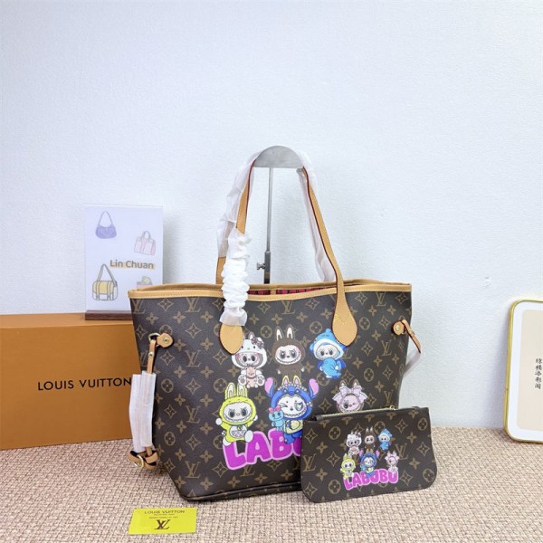 Lv ルイヴィトンブランドショルダーバッグ女性ブランドハンドバッグブランド手提げカバン大容量ブランドトートバッグコーデ 3点セット