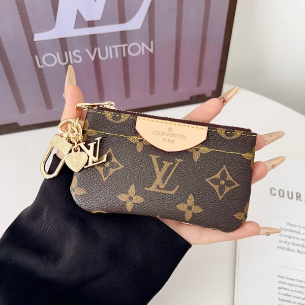 Lv ルイヴィトンブランドカードケース ミニ財布 小銭入れウォレット PU本革 上質レザー トップレザー 薄型 スキミング防止 小物収納