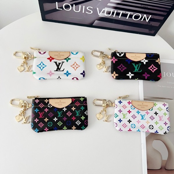 Lv ルイヴィトンブランドイヤホンケース イヤホンポーチ ミニポーチ ヘッドホン収納バッグ PUレザー 化粧 小物 財布 小銭 マルチ ケース 子供用ファスナーコイン ジュエリー キーリング