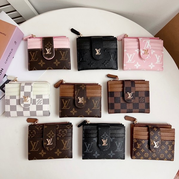 Lv ルイヴィトンブランドレディース財布 二つ折り財布 PU革 短財布 小さい カード入れ 小銭入れ お札入れ 気質 スキミング防止 おしゃれ ショッピング クリスマス 誕生日 プレゼント