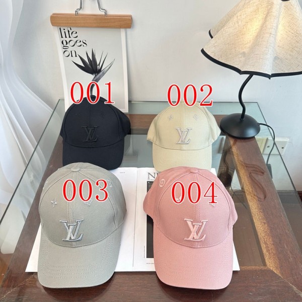 Lv ルイヴィトンハイブランド野球キャップ メンズ レディース ベースボールキャップ 大人 ヘッドウェア アウトドア 日除け帽子 ガーデニング 刺繍 深め UVカット