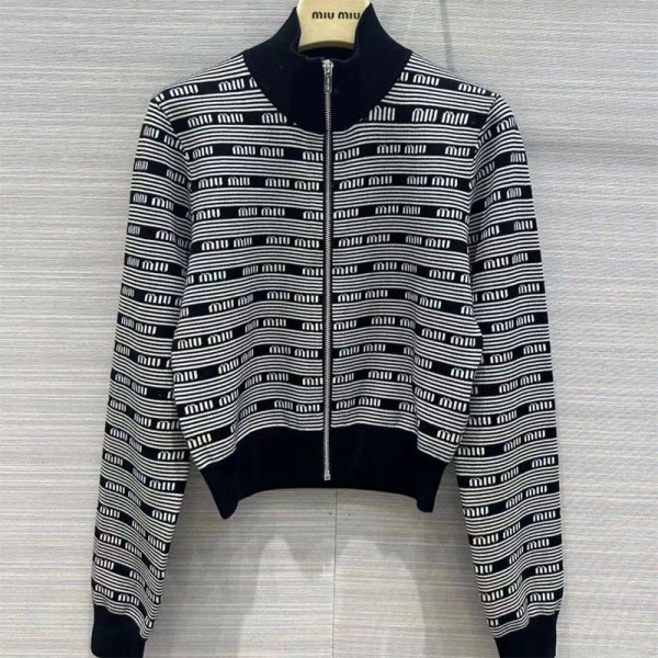 ミュウミュウ MiuMiuブランドカーディガン コピーハイブランドニットコート 偽物ハイブランド秋冬服ニットジャケットレディース 服 コピーS - 2XL