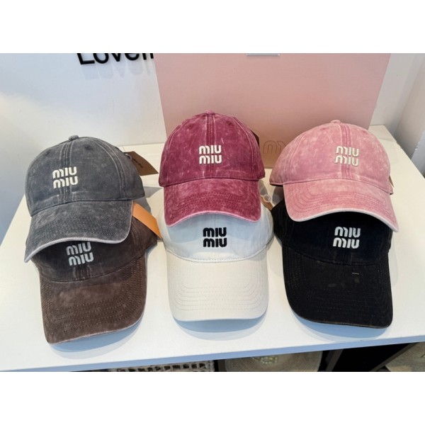 ミュウミュウ MiuMiuハイブランドデニム野球帽子 メンズ ブランドベースボールキャップ ブランド日焼け止め帽子 小顔効果  デニムキャップブランド 