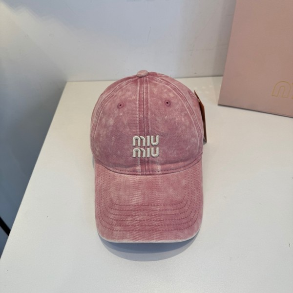 ミュウミュウ MiuMiuハイブランドデニム野球帽子 メンズ ブランドベースボールキャップ ブランド日焼け止め帽子 小顔効果  デニムキャップブランド 