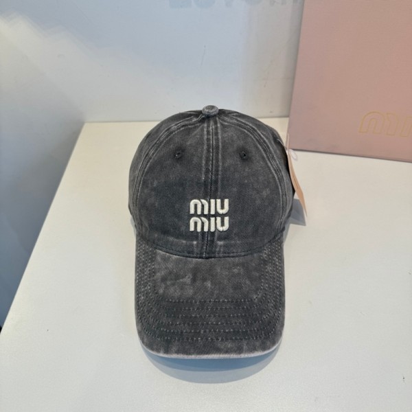 ミュウミュウ MiuMiuハイブランドデニム野球帽子 メンズ ブランドベースボールキャップ ブランド日焼け止め帽子 小顔効果  デニムキャップブランド 