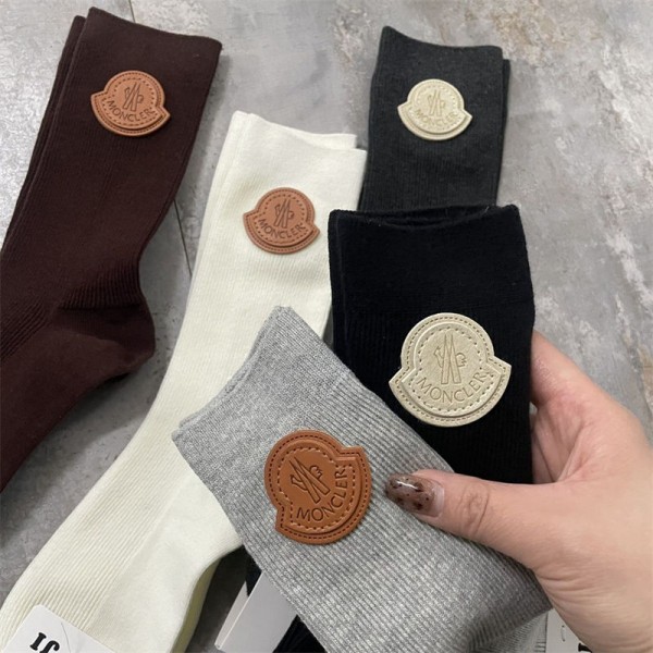 Moncler モンクレールブランド ストッキング 大人気コットン 靴下 メンズ 通気性上質な コットン ソックス くつしたブランドソックス 男女兼用 ファッション