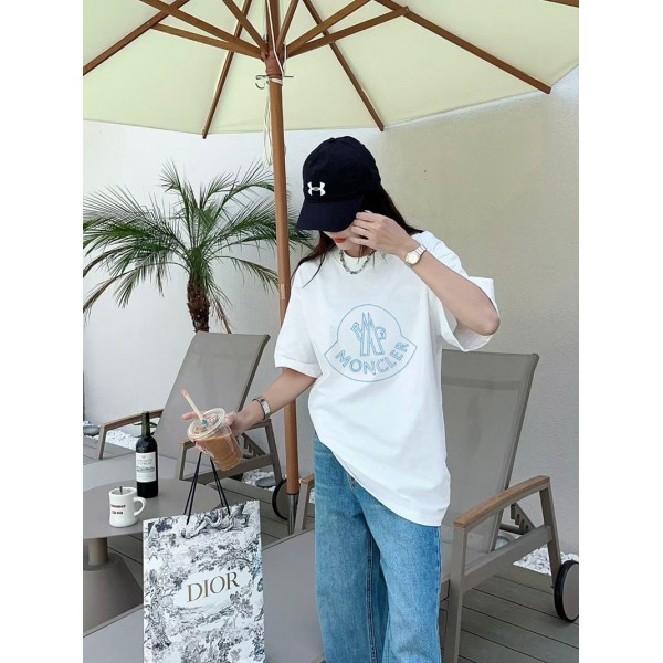 ハイブランドMoncler モンクレール黒白tシャツ 夏ブランドtシャツ 高品質 Tシャツカットソー ペアカップル 20代 30代40代tシャツ 激安 パロディ XS-5XL