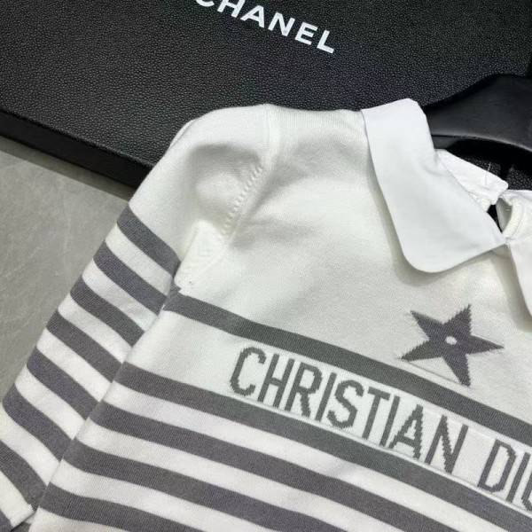 Dior ディオールハイブランドセーター レディース 長袖 ニット トップス 襟付き バイカラー S - L ブラウス ケーブル編み 上品 柔らか 暖かい 伸縮性 着回し 着痩せ セーター 普段着 通勤 秋 冬