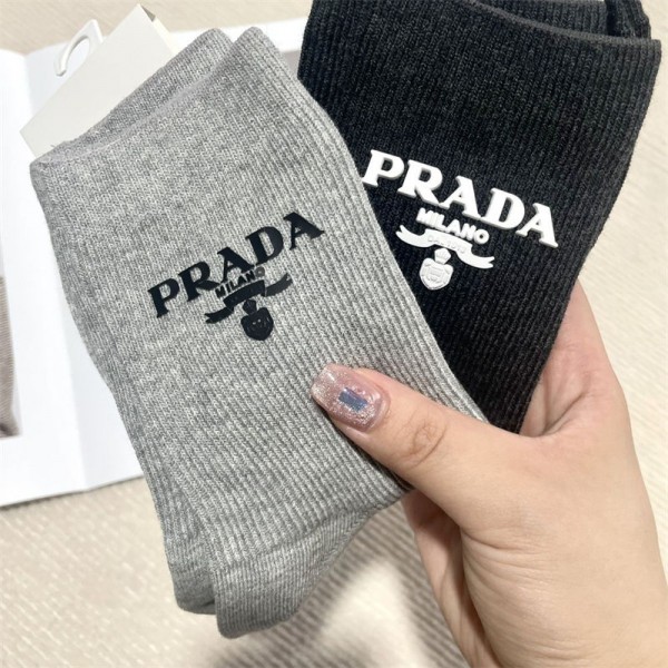Prada プラダコットン 靴下 メンズ 通気性ブランドミドルソックス 高品質浅口ソックス 女の子好き 韓国ブランドソックス 男女兼用 ファッション