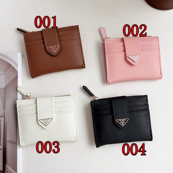 Prada プラダブランドミニ財布 レディース 短 2つ折り財布 ウォレット 小銭入れ コインケース コンパクト かわいい ミニ財布 収納 折り畳み財布 おしゃれ 高校生 女子 