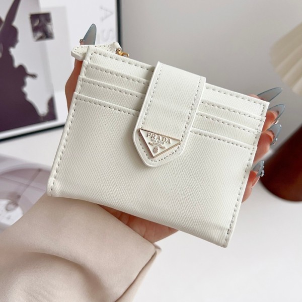 Prada プラダブランドミニ財布 レディース 短 2つ折り財布 ウォレット 小銭入れ コインケース コンパクト かわいい ミニ財布 収納 折り畳み財布 おしゃれ 高校生 女子 