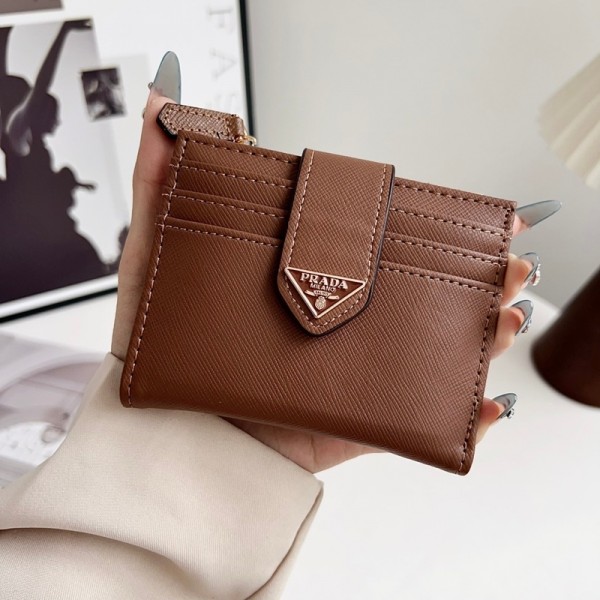 Prada プラダブランドミニ財布 レディース 短 2つ折り財布 ウォレット 小銭入れ コインケース コンパクト かわいい ミニ財布 収納 折り畳み財布 おしゃれ 高校生 女子 