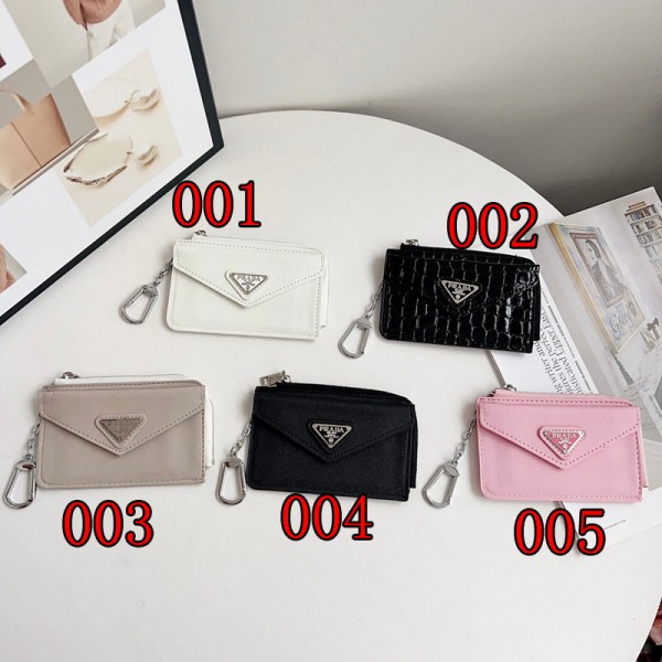 Prada プラダブランドクレジットカードケース 薄型 コーインケース 磁気防止 スキミング防止 カードケース 両面収納 IDカードホルダー スリム カード入れ 定期入れ 小銭入れ カードホルダー スリム 大容量 男女兼用