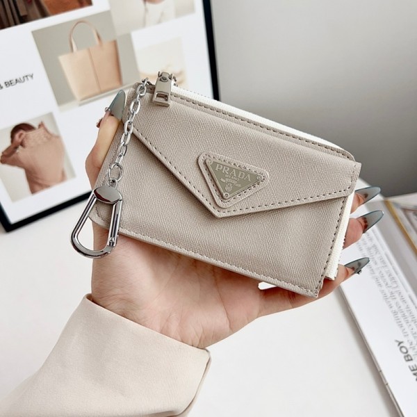 Prada プラダブランドクレジットカードケース 薄型 コーインケース 磁気防止 スキミング防止 カードケース 両面収納 IDカードホルダー スリム カード入れ 定期入れ 小銭入れ カードホルダー スリム 大容量 男女兼用