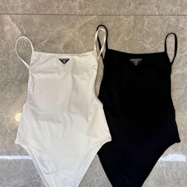 Prada プラダブランドレディース 水着 セクシー ハイカット ローバック ワンピース水着 S-L 女性用 オールインワン 夏 無地 ビキニ 胸パッド付き 無袖 ノースリーブ UVカット