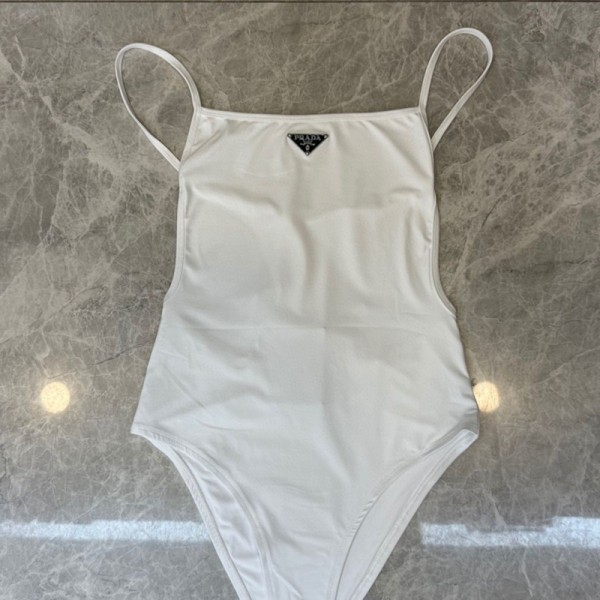 Prada プラダブランドレディース 水着 セクシー ハイカット ローバック ワンピース水着 S-L 女性用 オールインワン 夏 無地 ビキニ 胸パッド付き 無袖 ノースリーブ UVカット