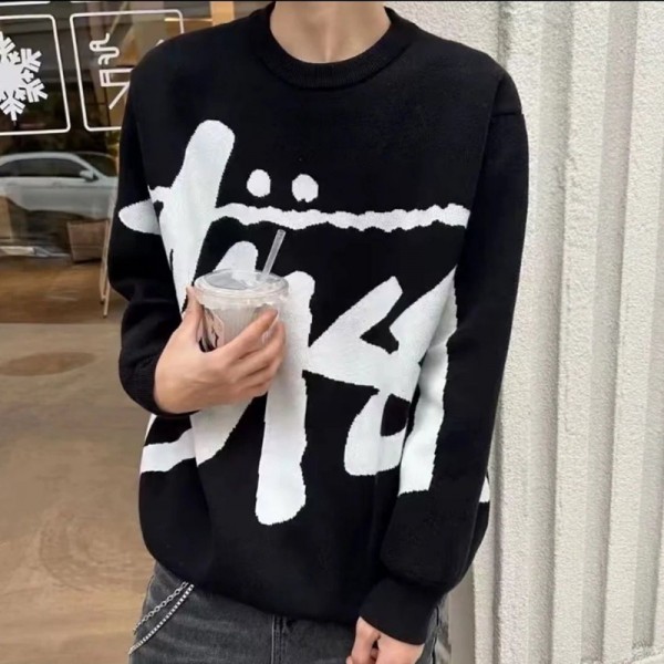 Stussy ステューシーハイブランドレディース セーター ニット トップス 長袖 クルーネック 英字柄 S-XL カジュアル 暖かい 大人 おしゃれ 着痩せ 柔らかい ゆったり カジュアル おしゃれ 可愛い 通勤 お出掛け 春 秋 冬
