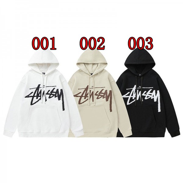 Stussy ステューシーブランドパーカー メンズ 秋服 秋冬服 裏起毛 トレーナー 大きいサイズ ゆったり カジュアル 流行り レディース フード付き スウェット 男女兼用 S-3XL
