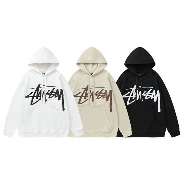 Stussy ステューシーブランドパーカー メンズ 秋服 秋冬服 裏起毛 トレーナー 大きいサイズ ゆったり カジュアル 流行り レディース フード付き スウェット 男女兼用 S-3XL