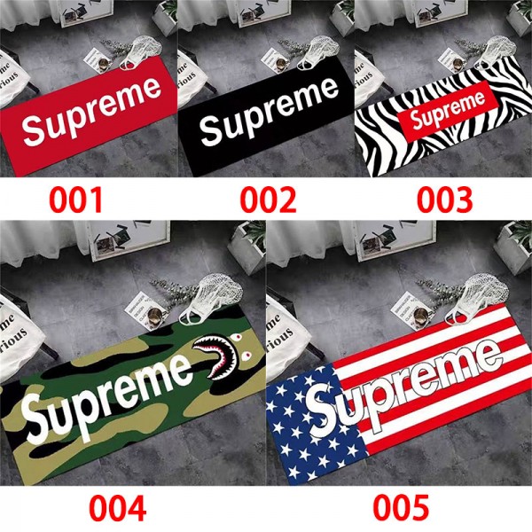 シュプリームマット 玄関マット 室内 滑り止め ブランドSupremeホットカーペット対応 耐磨耗性 絨毯 洗える ラグマット 軽量 花柄 ペルシャ風 ラグ カーペット 北欧