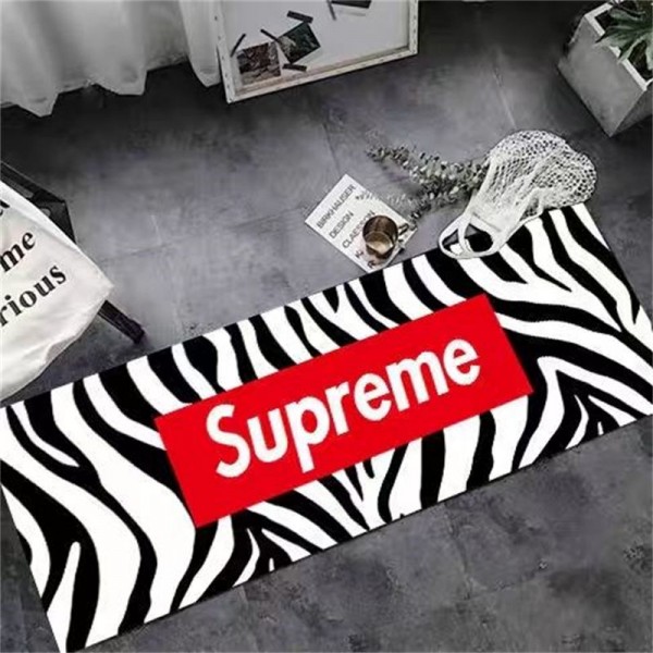 シュプリームマット 玄関マット 室内 滑り止め ブランドSupremeホットカーペット対応 耐磨耗性 絨毯 洗える ラグマット 軽量 花柄 ペルシャ風 ラグ カーペット 北欧