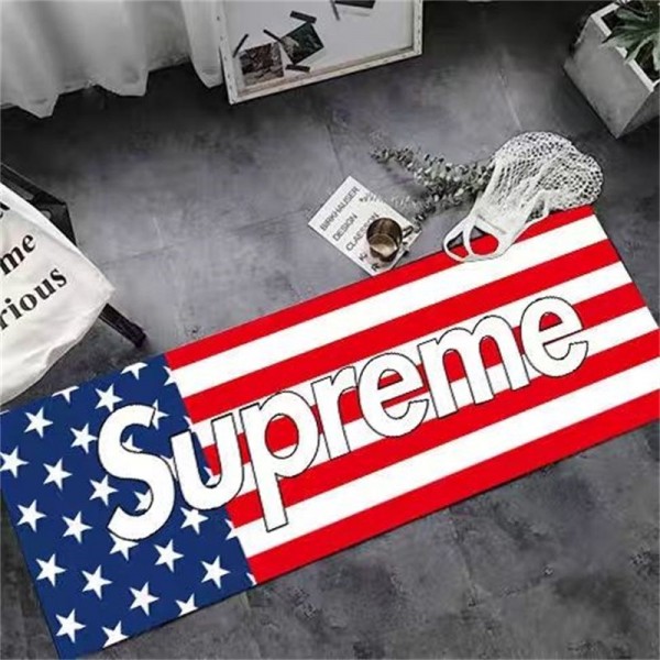 シュプリームマット 玄関マット 室内 滑り止め ブランドSupremeホットカーペット対応 耐磨耗性 絨毯 洗える ラグマット 軽量 花柄 ペルシャ風 ラグ カーペット 北欧