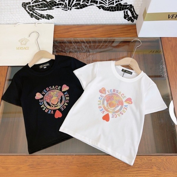 Versace ヴェルサーチハイブランドキッズ半袖tシャツ 男女兼用 韓国 子供服tシャツ 大人の上質Tシャツ ボーイズtシャツ ユニセック ブランド90-160cm